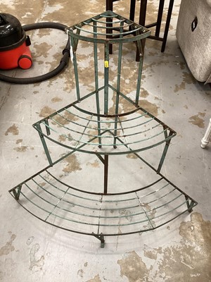 Lot 1262 - Iron three tier pot stand, together with two others (3)