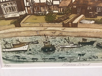 Lot 28 - Glynn Thomas (b.1946) limited edition etching - Mersea Island, signed titled and numbered 8/150, 19cm x 32cm, in glazed frame