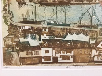 Lot 29 - Glynn Thomas (b.1946) limited edition etching - Ipswich Docks, signed titled and numbered 106 / 150, 27cm x 40cm in glazed frame