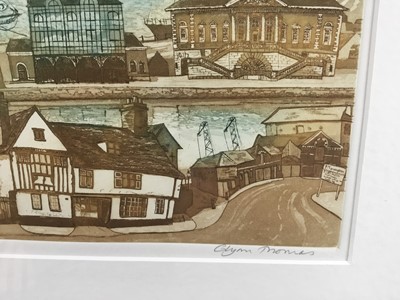 Lot 29 - Glynn Thomas (b.1946) limited edition etching - Ipswich Docks, signed titled and numbered 106 / 150, 27cm x 40cm in glazed frame