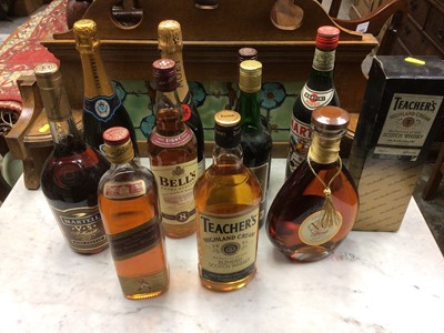 Lot 791 - Group of alcohol, including whisky, brandy, champagne, etc