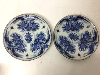 Lot 818 - Pair of 18th century Dutch tin glazed blue and white dishes