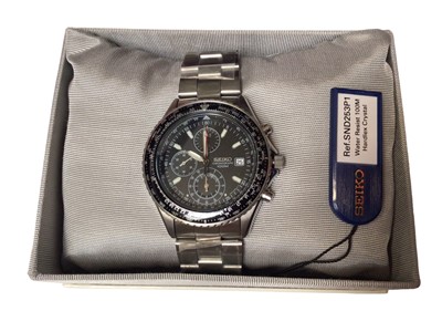 Lot 187 - Gentleman's Seiko Chronograph stainless steel wristwatch, as new in box