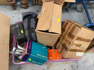 Lot 767 - One box of assorted cameras together with camera plates