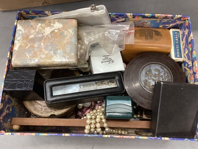 Lot 768 - One box containing costume jewellery, metalware and sundries