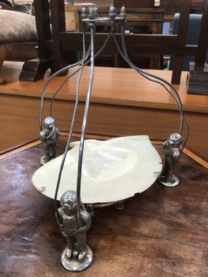 Lot 653 - 1920s centrepiece depicting divers around tropical shell dish