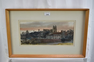 Lot 91 - Arthur Butler (1918-?) watercolour - Stoke by Nayland, last night, signed, titled verso, 17cm x 36cm, in glazed frame