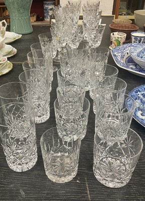 Lot 135 - Royal Brierley cut glass to include wine glass and tumblers