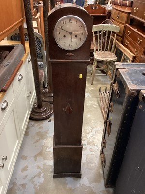 Lot 1295 - Oak grandmother clock