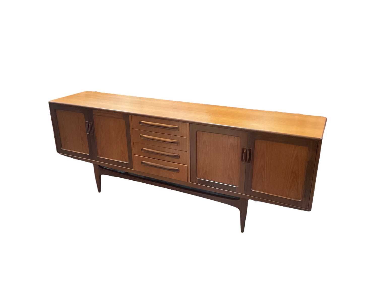 Lot 1319 - 1960s G-Plan teak Long John sideboard