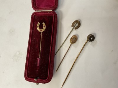 Lot 1097 - Four Victorian stick pins