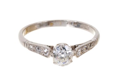 Lot 514 - Diamond single stone ring with an old brilliant cut diamond estimated to weigh approximately 0.57cts