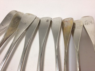 Lot 302 - William IV/Victorian silver Old English pattern flatware