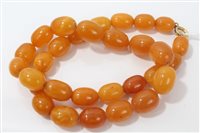 Lot 3238 - Amber graduated bead necklace