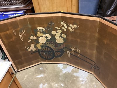 Lot 612 - Lot oriental pictures and folding screen