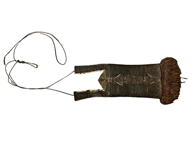 Lot 165 - Antique African Tuareg woven leather pouch