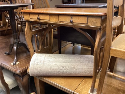 Lot 1366 - Oak side table with two drawers, 84cm wide, 44cm deep, 67cm high