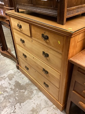 Lot 1368 - Edwardian satin walnut chest of two short and three long drawers, 103cm wide, 49cm deep, 101cm high