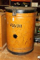 Lot 3679 - Large Victorian grained tin flour bin of...