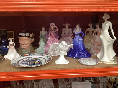 Lot 638 - Royal Doulton Monty character jug and lot decorative Coalport figures and other decorative china