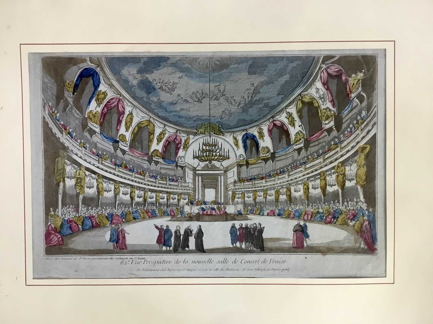 Lot 34 - Vue Perspective, four 18th Century hand coloured prints