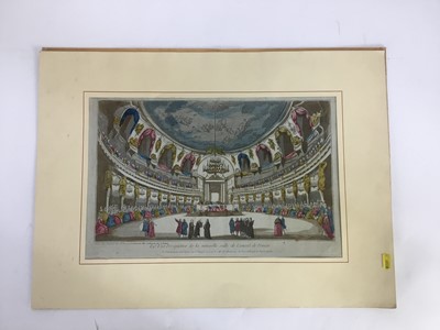 Lot 34 - Vue Perspective, four 18th Century hand coloured prints