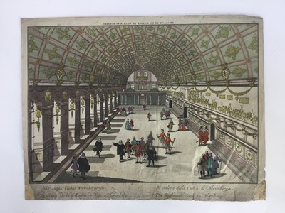 Lot 34 - Vue Perspective, four 18th Century hand coloured prints