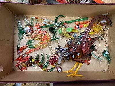 Lot 642 - Collection of Murano glass birds and fish