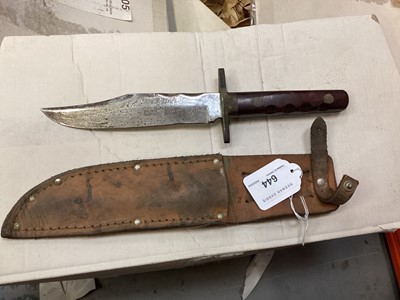 Lot 644 - Old Bowie knife by William Rodger's, Sheffield with leather sheath