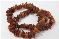 Lot 3218 - Raw amber bead necklace