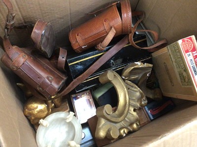 Lot 121 - Collection of tins and other boxes, binoculars