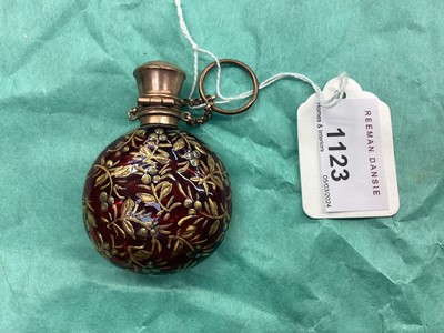 Lot 1123 - 19th century ruby glass scent bottle