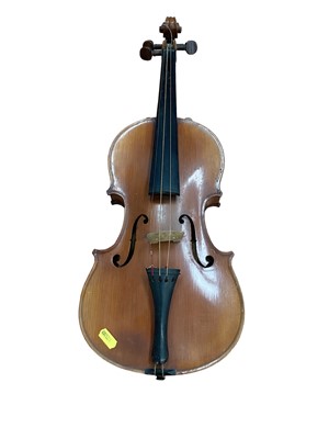 Lot 2236 - Early 20th century Violin with makers labels 'Lutherie Vosgienne, Paris',& ' Le Ciceron', in case with bow