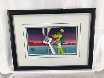 Lot 38 - Warner Brothers limited edition cel - Bug's Bunny's Lunar Toons (1991) with Certificate of Authenticity, 16cm x 29cm, mounted in glazed frame
