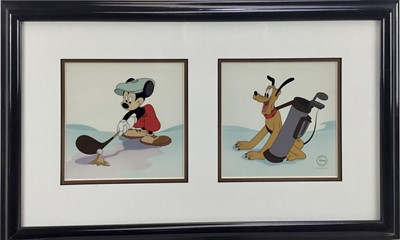 Lot 39 - Walt Disney limited edition cel - 'Teeing Off' from Canine Caddy (1941) with Certificate of Authenticity, each image 19cm x 19cm, in glazed frame