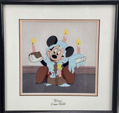 Lot 40 - Walt Disney limited edition cel - 'Happy Birthday' from Mickey's Birthday Party (1942), with Certificate of Authenticity, 25cm x 25cm, in glazed frame