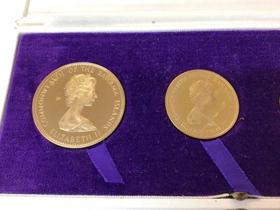 Lot 420 - Bahamas - Gold four coin proof set 1971 to include Dollar denominations 100, 50, 25 & 10 (N.B. In case of issue but without Certificate of Authenticity) (1 coin set)