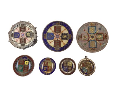 Lot 424 - G.B. - Mixed Victoria JH 1887 colour enamelled silver coins to include Double Florins x 2, Florin, Shilling & Six Pences x 3 (7 enamelled coins)