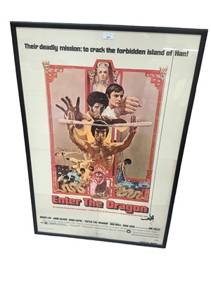 Lot 1481 - Bruce Lee's "Enter The Dragon" movie poster in glazed frame