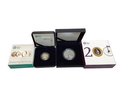 Lot 433 - G.B. - Royal Mint silver proof Piedfort coins to include Five Pounds 'The 200th Anniversary of the Birth of Queen Victoria' 2019 scarce and One Pound 'Nations of The Crown' 2017 scarce (N.B. Both c...