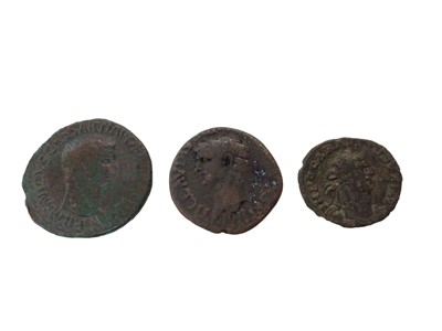 Lot 443 - Roman - Mixed AE coinage to include copper AS Claudius AD 41-2 Rev: Liberties Avgvsta SC VG (N.B. Ref: Spink 1859), Germanicvs AD 37/41 GF-AVF (N.B. Scarce - Ref: Spink 1821) and Carausius Billon A...