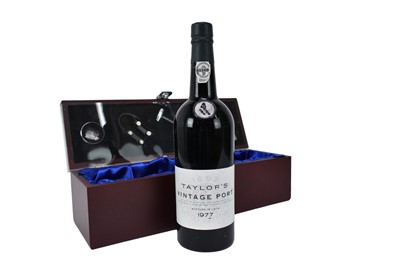Lot 7 - One bottle, Taylor's Vintage Port 1977, bottled in 1979, in presentation box with accessories
