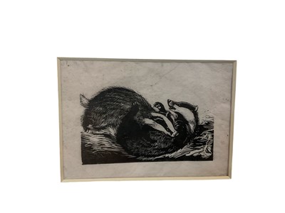 Lot 591 - Eileen Soper (1905-1990) wood engraving - Playtime, image 5 x 8cm, glazed frame