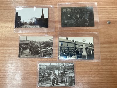 Lot 1407 - GB mixed postcards to incl Polling Date at Stradbroke, WWI memorial service x 2, Ipswich Cattle Market x 2 and Holy Trinity Church, Handsworth (6 postcards)