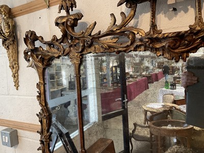 Lot 1460 - Fine 18th century Chinese Chippendale influenced giltwood overmantel mirror