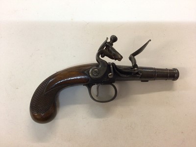 Lot 1001 - Good quality Georgian flintlock cannon barrel pocket pistol by Twigg