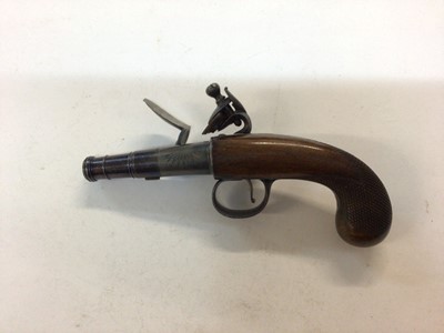 Lot 1001 - Good quality Georgian flintlock cannon barrel pocket pistol by Twigg