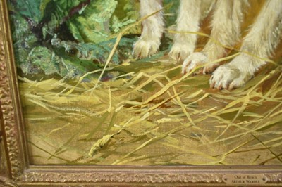 Lot 886 - Arthur Wardle (1864-1949) oil on canvas - Out of Reach, signed and dated 1891, 75cm x 51cm, in gilt frame