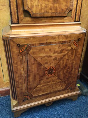 Lot 715 - Tinkler, Newcastle, George III satinwood longcase clock