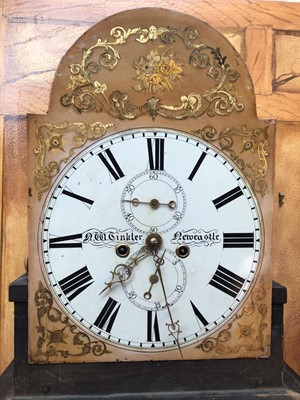 Lot 715 - Tinkler, Newcastle, George III satinwood longcase clock